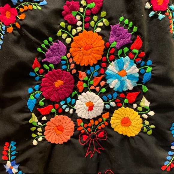 Handmade. Beautiful stitched black dress. S/M. Excellent condition. Thin. - Picture 4 of 8